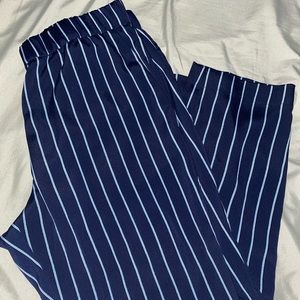 Stripe blue cropped pants